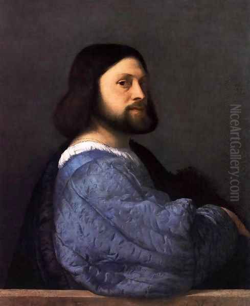 Man with the Blue Sleeve Oil Painting by Tiziano Vecellio (Titian)