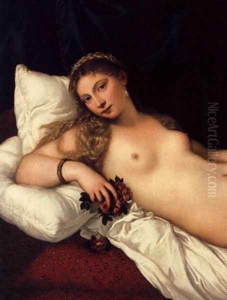 Venus of Urbino (detail) Oil Painting by Tiziano Vecellio (Titian)