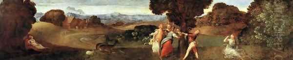 The Birth of Adonis 2 Oil Painting by Tiziano Vecellio (Titian)