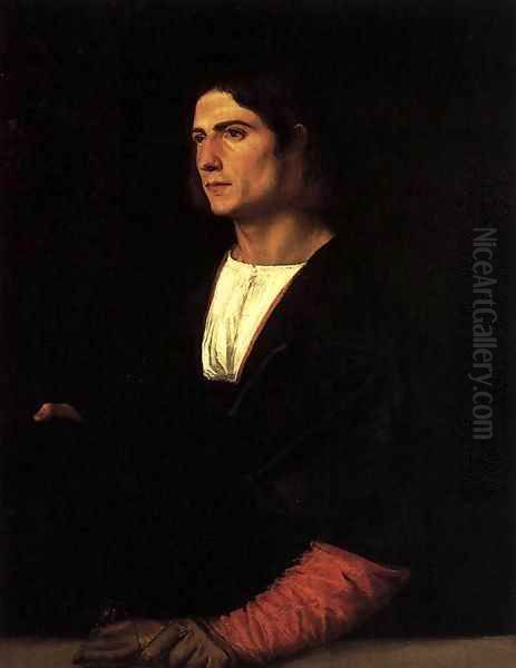 Young Man with Cap and Gloves 2 Oil Painting by Tiziano Vecellio (Titian)