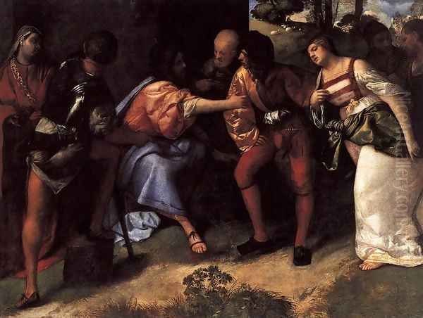 Christ and the Adulteress 2 Oil Painting by Tiziano Vecellio (Titian)