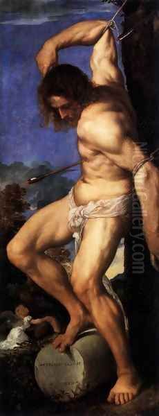 Polyptych of the Resurrection St Sebastian Oil Painting by Tiziano Vecellio (Titian)