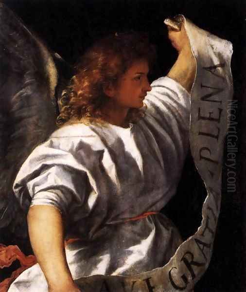 Polyptych of the Resurrection Archangel Gabriel Oil Painting by Tiziano Vecellio (Titian)