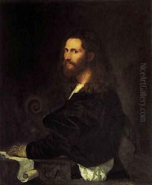 Portrait of a Musician 2 Oil Painting by Tiziano Vecellio (Titian)