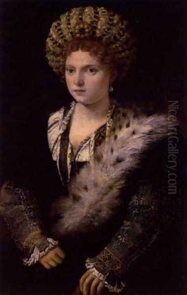 Isabella d'Este, Duchess of Mantua 2 Oil Painting by Tiziano Vecellio (Titian)