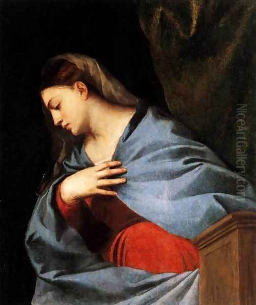 Polyptych of the Resurrection Virgin Annunciate Oil Painting by Tiziano Vecellio (Titian)