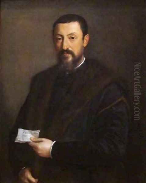 Portrait of a Friend of Titian Oil Painting by Tiziano Vecellio (Titian)