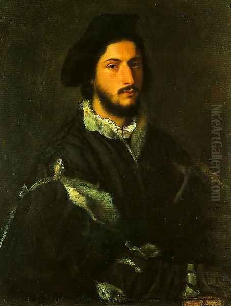 Portrait of a Gentleman (Tommaso Mosti) Oil Painting by Tiziano Vecellio (Titian)