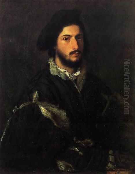 Portrait of Tomaso or Vincenzo Mosti Oil Painting by Tiziano Vecellio (Titian)