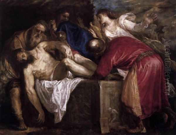 Entombment 2 Oil Painting by Tiziano Vecellio (Titian)