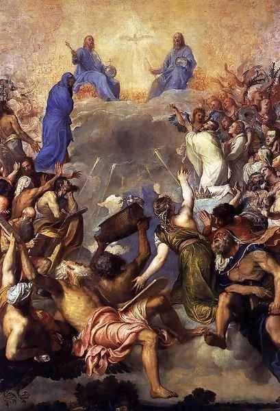 The Trinity in Glory 2 Oil Painting by Tiziano Vecellio (Titian)