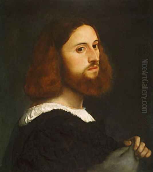 Portrait of a Man ca 1515 Oil Painting by Tiziano Vecellio (Titian)