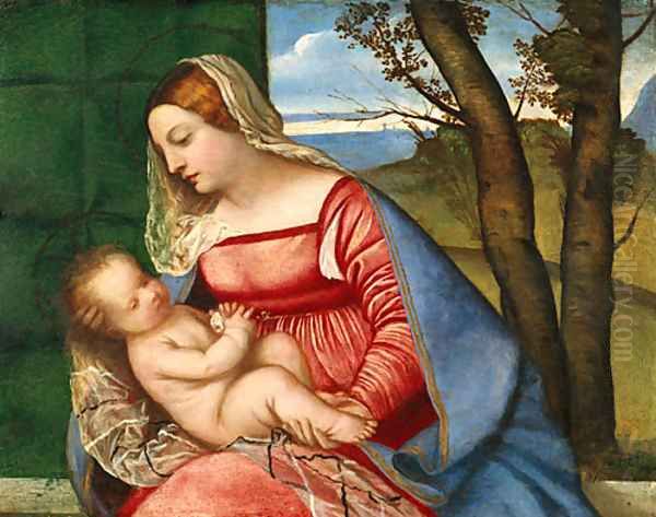 Madonna and Child ca 1510 Oil Painting by Tiziano Vecellio (Titian)