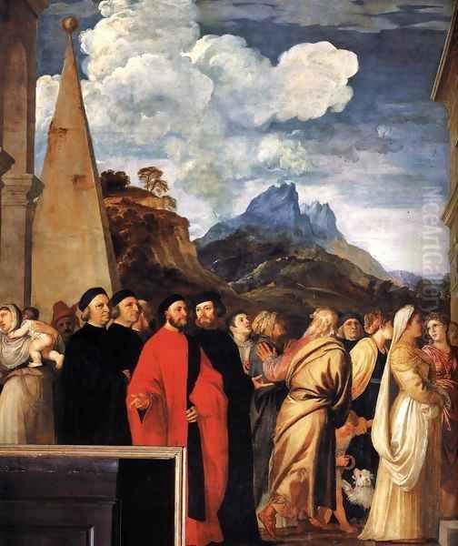 Presentation of the Virgin at the Temple (detail) 2 Oil Painting by Tiziano Vecellio (Titian)