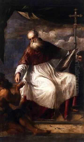 St John the Almsgiver Oil Painting by Tiziano Vecellio (Titian)