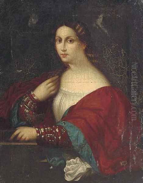 Portriat of a lady, half-length Oil Painting by Tiziano Vecellio (Titian)