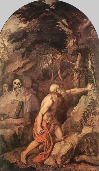 St Jerome 3 Oil Painting by Tiziano Vecellio (Titian)