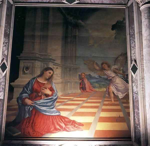 The Annunciation Oil Painting by Tiziano Vecellio (Titian)