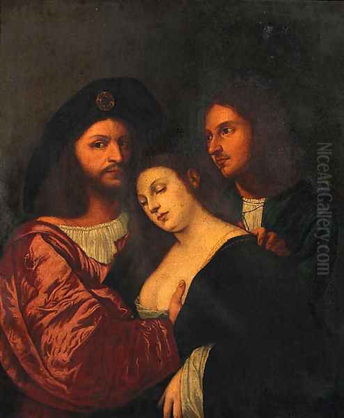 The Lovers Oil Painting by Tiziano Vecellio (Titian)