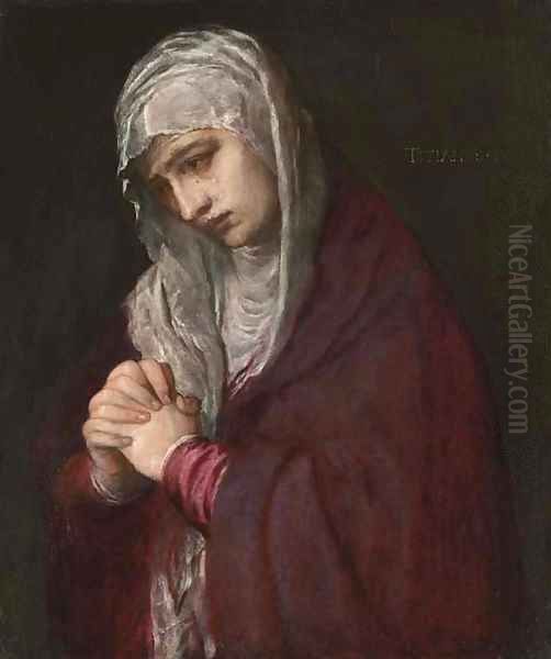 The Mater Dolorosa Oil Painting by Tiziano Vecellio (Titian)