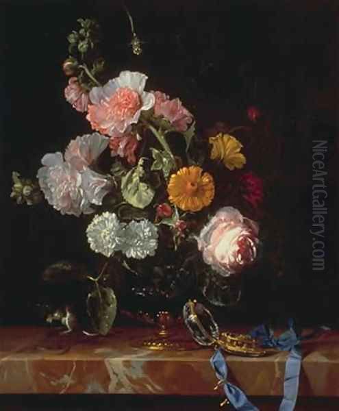 Vanitas Flower Still Life Oil Painting by Willem Van Aelst