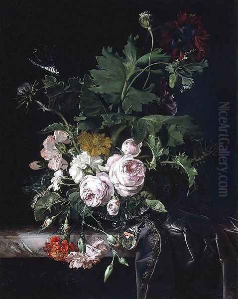 Flower Still-Life 1677 Oil Painting by Willem Van Aelst