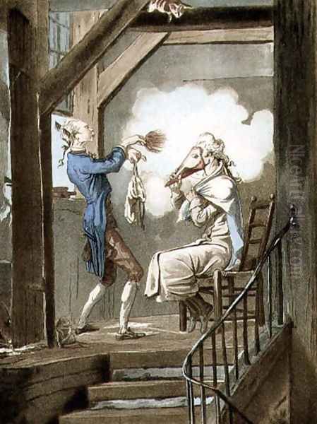 The Toilet of an Attorneys Clerk, engraved by Philibert Louis Debucourt 1755-1832 Oil Painting by Carle Vernet