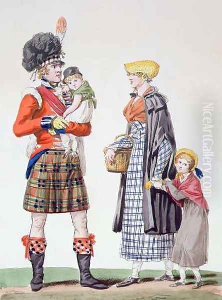 Scottish family Oil Painting by Carle Vernet