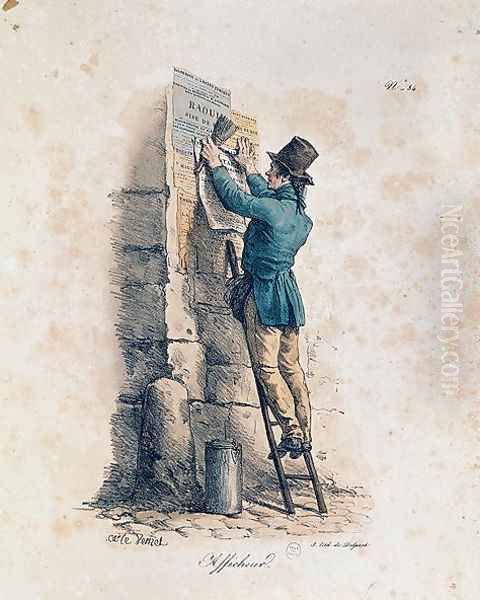 Billposter Oil Painting by Carle Vernet