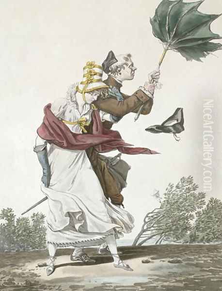 The Gust of Wind Oil Painting by Carle Vernet