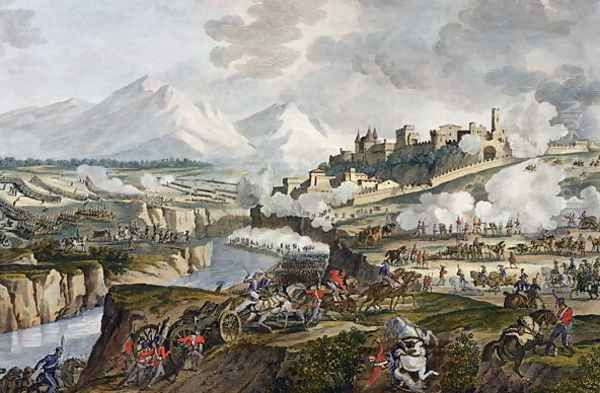 The Battle of Roveredo, 18 Fructidor, Year 4 September 1796 engraved by Jean Duplessi-Bertaux 1747-1819 Oil Painting by Carle Vernet