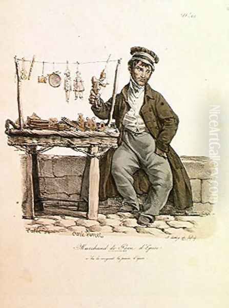 The Gingerbread Seller, number 25 from The Cries of Paris series, engraved by Francois Seraphin Delpech 1778-1825 Oil Painting by Carle Vernet