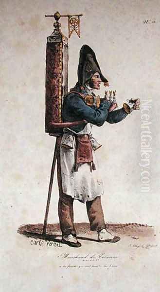 The Tisane Seller, number 13 from The Cries of Paris series, engraved by Francois Seraphin Delpech 1778-1825 Oil Painting by Carle Vernet