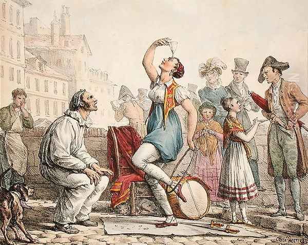 The Glass Balancer, 1815-30 Oil Painting by Carle Vernet