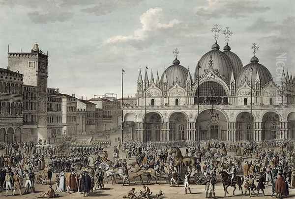 The Entry of the French into Venice in Floreal, Year 5 May 1797 engraved by Jean Duplessi-Bertaux 1747-1819 Oil Painting by Carle Vernet