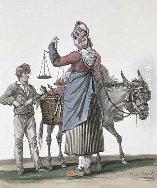 The Cherry Seller Oil Painting by Carle Vernet