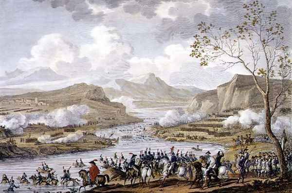 The Battle and Crossing of the Tagliamento, 26 Ventose, Year 5 March 1797 engraved by Jean Duplessi-Bertaux 1747-1819 Oil Painting by Carle Vernet