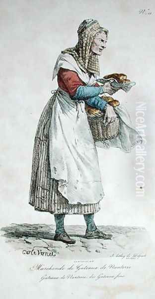 The Nanterre Cake Seller, number 10 from The Cries of Paris series, engraved by Francois Seraphin Delpech 1778-1825 Oil Painting by Carle Vernet