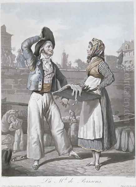 The Fish Seller Oil Painting by Carle Vernet