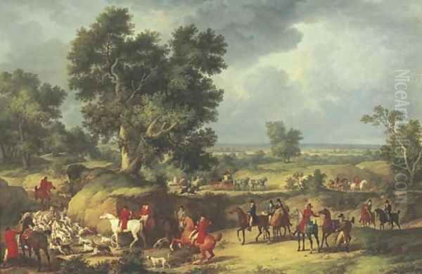 Chasse a courre A stag hunt Oil Painting by Carle Vernet