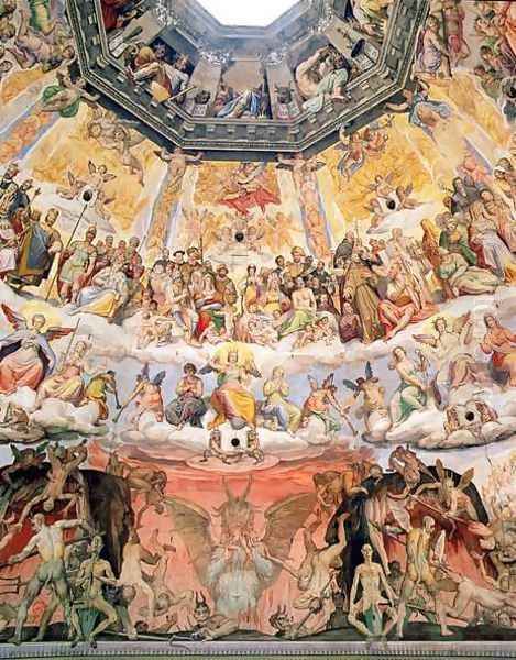 The Last Judgement, detail from the cupola of the Duomo, 1572-79 Oil Painting by Giorgio Vasari