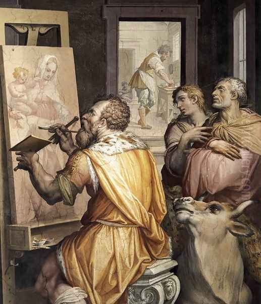 St Luke Painting the Virgin (detail) after 1565 Oil Painting by Giorgio Vasari