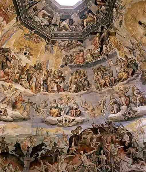 The Last Judgement, detail from the cupola of the Duomo, 1572-79 3 Oil Painting by Giorgio Vasari