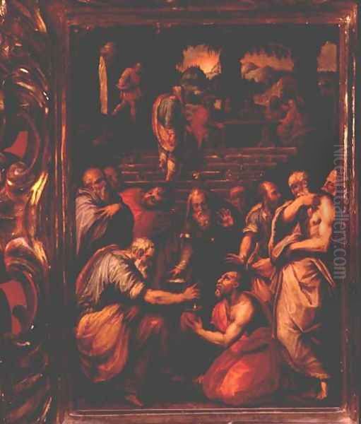 The Prophet Elisha cleansing Naaman, 1560-70 Oil Painting by Giorgio Vasari