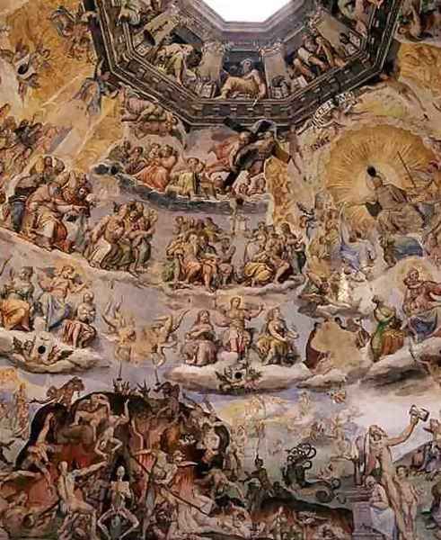 The Last Judgement, detail from the cupola of the Duomo, 1572-79 4 Oil Painting by Giorgio Vasari