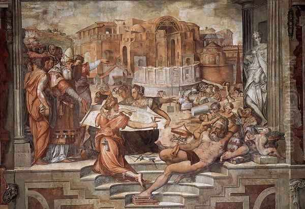 Paul III Farnese Directing the Continuance of St Peter's 1544 Oil Painting by Giorgio Vasari