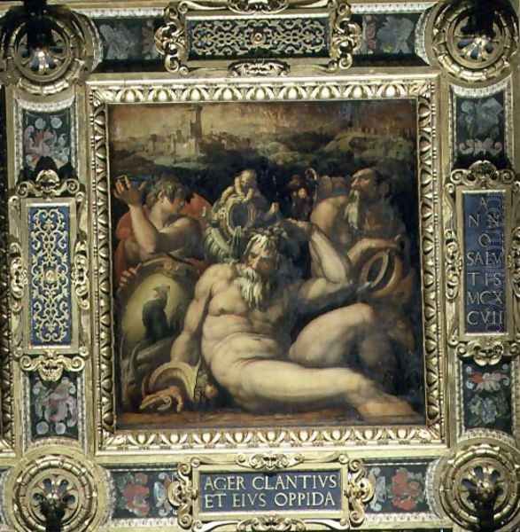 Allegory of the Chianti region from the ceiling of the Salone dei Cinquecento, 1565 Oil Painting by Giorgio Vasari