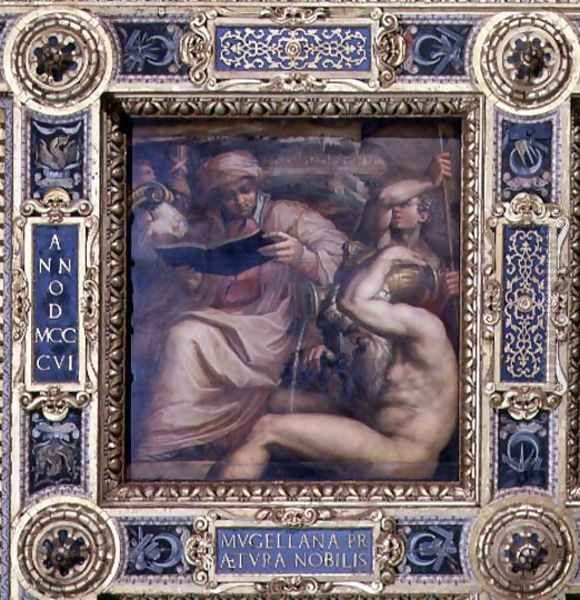 Allegory of the Mugello region from the ceiling of the Salone dei Cinquecento, 1565 Oil Painting by Giorgio Vasari