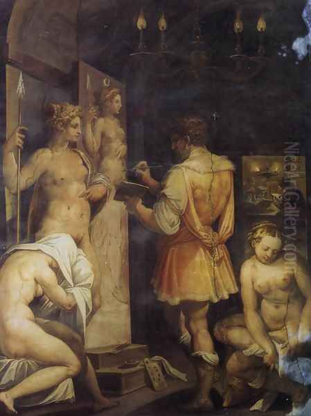 The Studio of the Painter Oil Painting by Giorgio Vasari