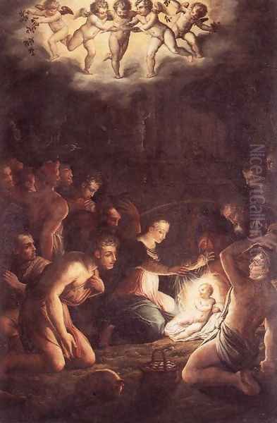 The Nativity c. 1546 Oil Painting by Giorgio Vasari